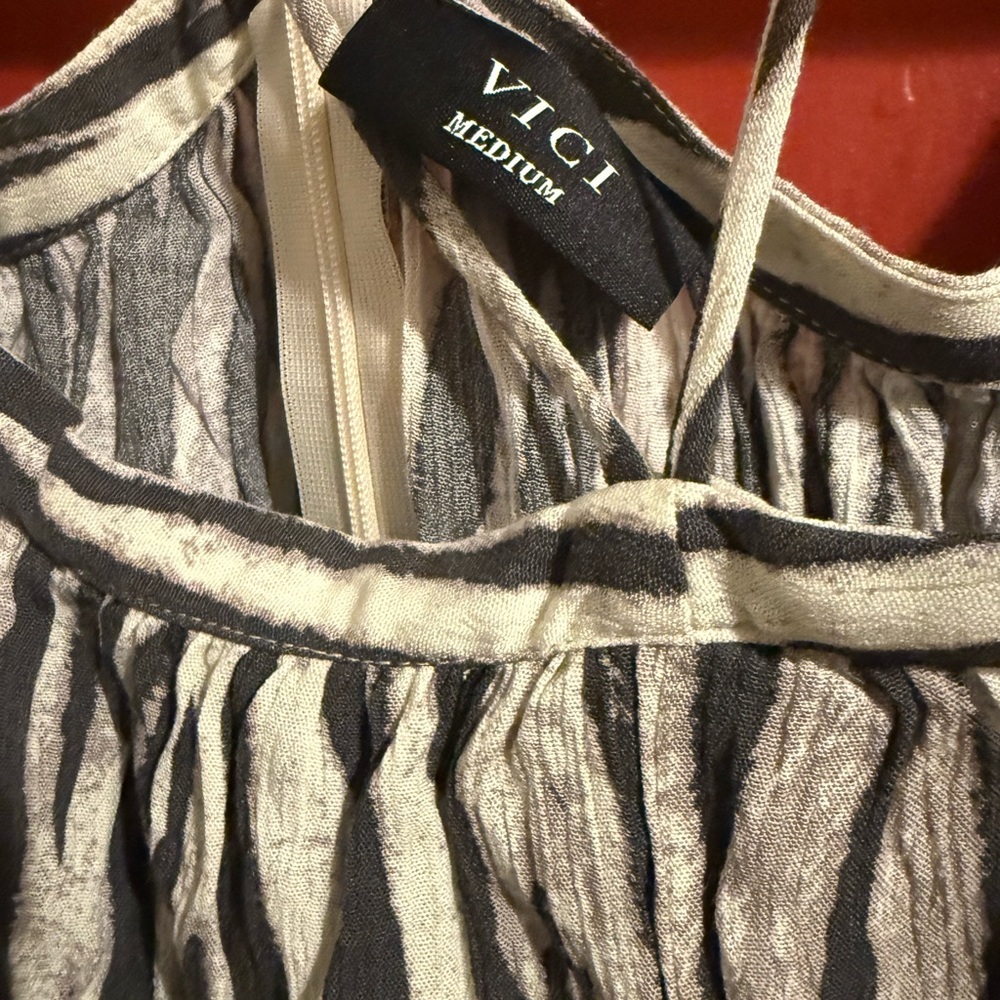 Vici Monochrome Striped Blouse